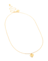 Waterproof Gold Plated Stainless Steel Puffy Heart Pendant Necklace - link has visual effect only