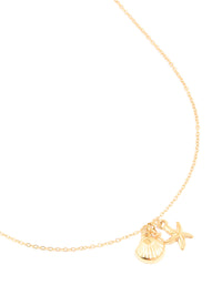 Waterproof Gold Plated Stainless Steel Sea Theme Necklace - link has visual effect only