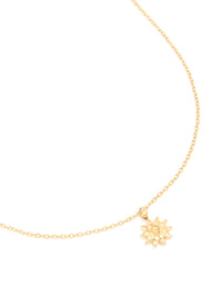 Waterproof Gold Plated Stainless Steel Sun Pendant Necklace - link has visual effect only