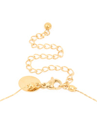 Waterproof Gold Plated Stainless Steel White Beaded Heart Pendant Necklace - link has visual effect only