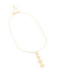 Waterproof Gold Plated Stainless Steel Multiple Dimple Discs Necklace - link has visual effect only