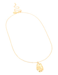 Waterproof Gold Plated Stainless Steel Organic Pendant Chain Necklace - link has visual effect only
