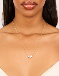 Waterproof Gold Plated Stainless Steel Cubic Zirconia Mixed Shape Pendant Necklace - link has visual effect only