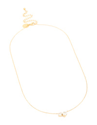 Waterproof Gold Plated Stainless Steel Cubic Zirconia Mixed Shape Pendant Necklace - link has visual effect only