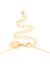 Waterproof Gold Plated Stainless Steel Cubic Zirconia Mixed Shape Pendant Necklace - link has visual effect only