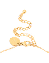 Waterproof Gold Plated Stainless Steel Cubic Zirconia Baguette Pendant Necklace - link has visual effect only