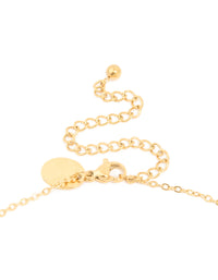 Waterproof Gold Plated Stainless Steel Amethyst Semi Precious Stone Pendant Necklace - link has visual effect only