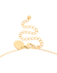 Waterproof Gold Plated Stainless Steel Cubic Zirconia Disc Pendant Necklace - link has visual effect only