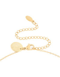 Waterproof Gold Plated Stainless Steel Cubic Zirconia Bow Pendant Necklace - link has visual effect only