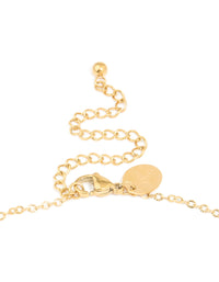 Waterproof Gold Plated Stainless Steel Cubic Zirconia Baguette Pendant Twisted Necklace - link has visual effect only