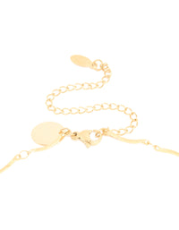 Waterproof Gold Plated Stainless Steel Cubic Zirconia Droplet Charms Necklace - link has visual effect only