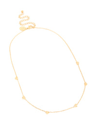 Waterproof Gold Plated Stainless Steel Micro Hearts Necklace - link has visual effect only