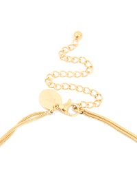 Waterproof Gold Plated Stainless Steel Snake Chain & Open Circle Pendant Layered Necklace - link has visual effect only
