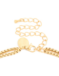 Waterproof Gold Plated Stainless Steel Double Box Chain Layered Necklace - link has visual effect only
