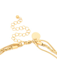 Waterproof Gold Plated Stainless Steel Mixed Chain Layered Necklace - link has visual effect only