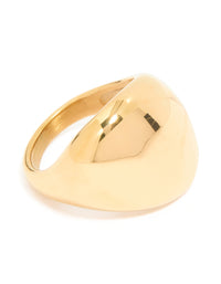 Waterproof Gold Plated Stainless Steel Smooth Pebble Ring - link has visual effect only