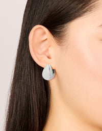 Waterproof Stainless Steel Oval Front & Back Hoop Earrings - link has visual effect only
