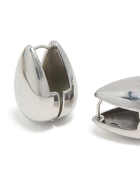 Waterproof Stainless Steel Oval Front & Back Hoop Earrings - link has visual effect only