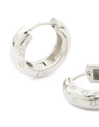 Waterproof Stainless Steel Cubic Zirconia Star Hanging Hoop Earrings - link has visual effect only