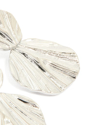 Waterproof Stainless Steel Double Textured Drop Earrings - link has visual effect only