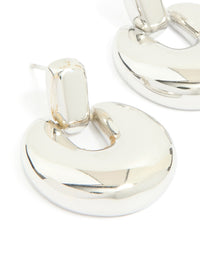 Waterproof Stainless Steel Round Doorknocker Earrings - link has visual effect only