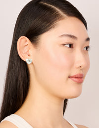 Waterproof Stainless Steel Small Chunky Heart Stud Earrings - link has visual effect only