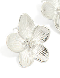 Waterproof Stainless Steel Mini Textured Flower Earrings - link has visual effect only