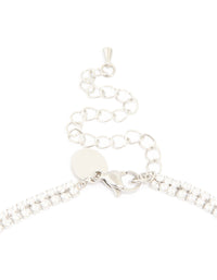 Waterproof Stainless Steel Cubic Zirconia Tennis Layered Necklace - link has visual effect only