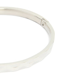 Waterproof Stainless Steel Hammered Hinged Bangle - link has visual effect only