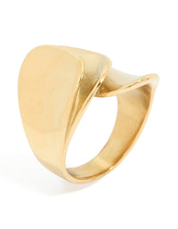 Waterproof Gold Plated Stainless Steel Layered Petal Wrap Ring - link has visual effect only