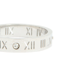 Waterproof Stainless Steel Cubic Zirconia Roman Numeral Ring - link has visual effect only