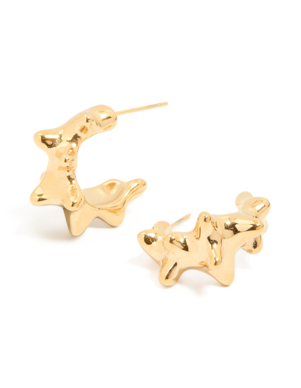 Waterproof Gold Plated Stainless Steel Sea Urchin Hoop Earrings