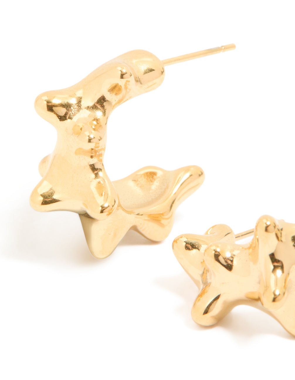 Waterproof Gold Plated Stainless Steel Sea Urchin Hoop Earrings