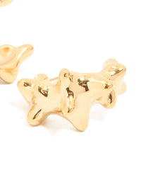 Waterproof Gold Plated Stainless Steel Sea Urchin Hoop Earrings - link has visual effect only