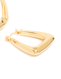 Waterproof Gold Plated Stainless Steel Trapeze Hoop Earrings - link has visual effect only