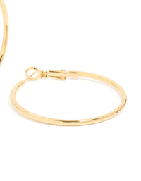 Waterproof Gold Plated Stainless Steel Hoop Earrings 40 NN - link has visual effect only