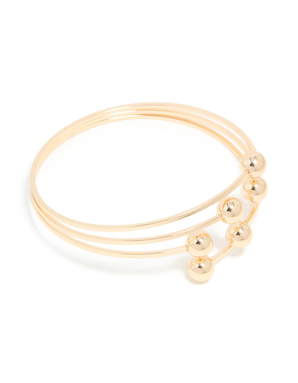 Gold Ball Layered Bangle
