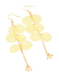 Gold Beaded & Petals Drop Earrings - link has visual effect only