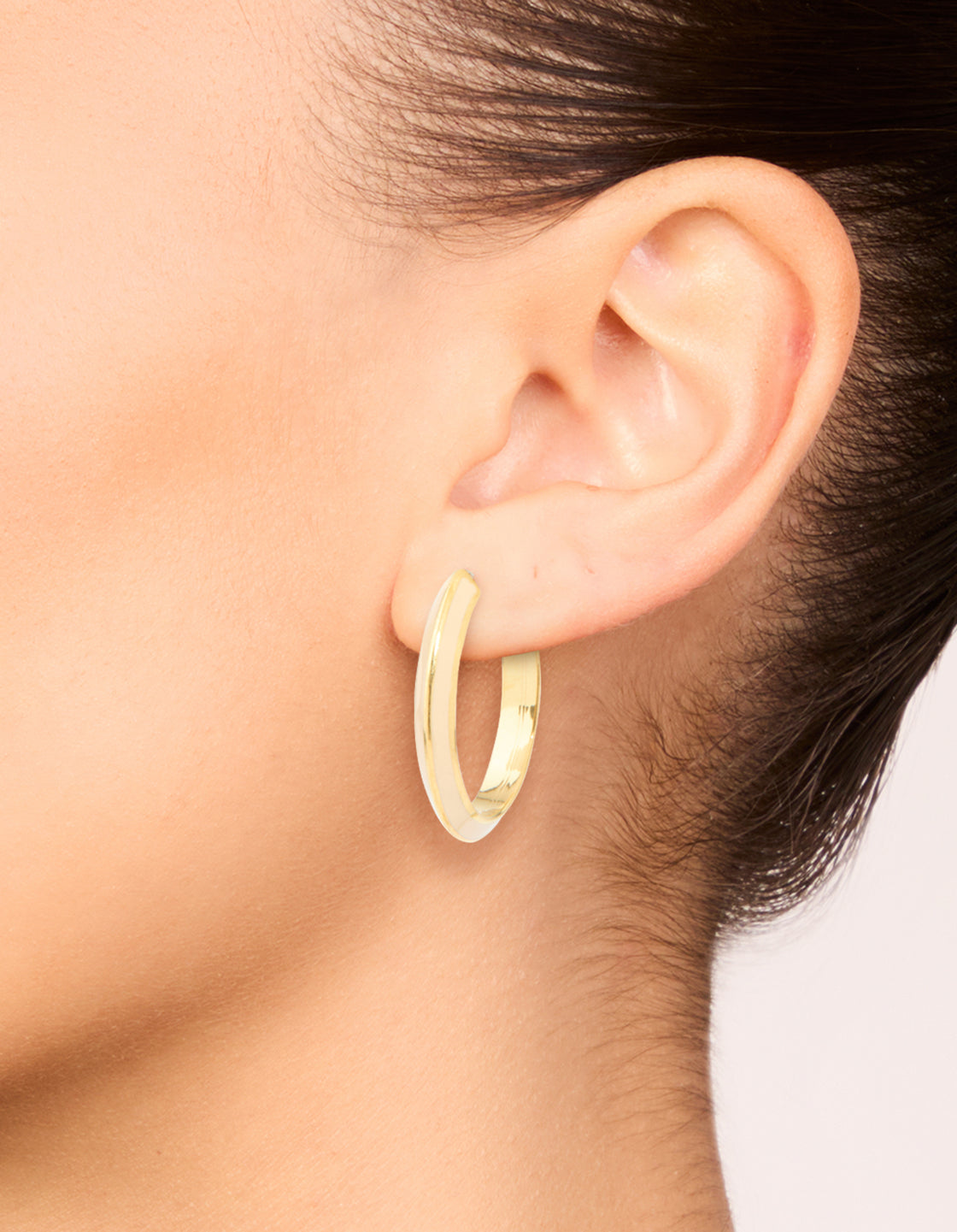 Waterproof Gold Plated Stainless Steel Neutral Toned Enamel Hoop Earrings