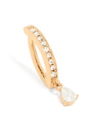Gold Plated Cubic Zirconia Curved Drop Belly Ring - link has visual effect only