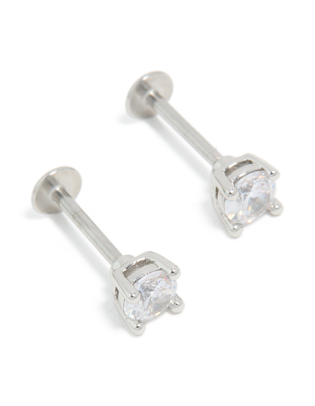 Surgical Steel 4mm Cubic Zirconia Flat Back Studs