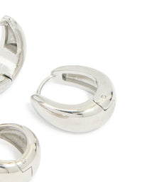 Waterproof Stainless Steel Chunky Huggie Earrings 2 Pack - link has visual effect only