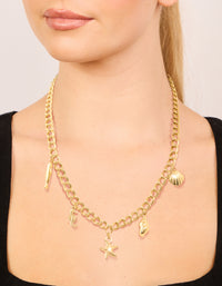 Waterproof Gold Plated Stainless Steel Sea Charm Necklace - link has visual effect only