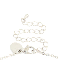 Designed with waterproof stainless steel and multi cubic zirconia, this large cross necklace with statement elements in silver and clear clasp detail view - link has visual effect only
