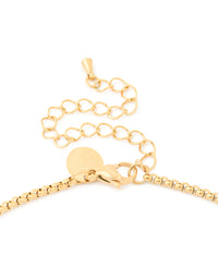 Waterproof Gold Plated Stainless Steel Cubic Zirconia Pavé Cross Necklace - link has visual effect only