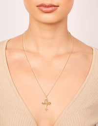 Waterproof Gold Plated Stainless Steel Gothic Cross Necklace - link has visual effect only