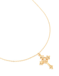 Waterproof Gold Plated Stainless Steel Gothic Cross Necklace - link has visual effect only