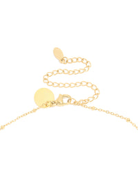 Waterproof Gold Plated Stainless Steel Diamante Circle & Cherry Charms Necklace - link has visual effect only