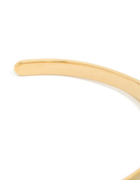 Waterproof Gold Plated Stainless Steel Thin Wrist Cuff - link has visual effect only