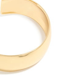 Waterproof Gold Plated Stainless Steel Thick Open Wrist Cuff - link has visual effect only